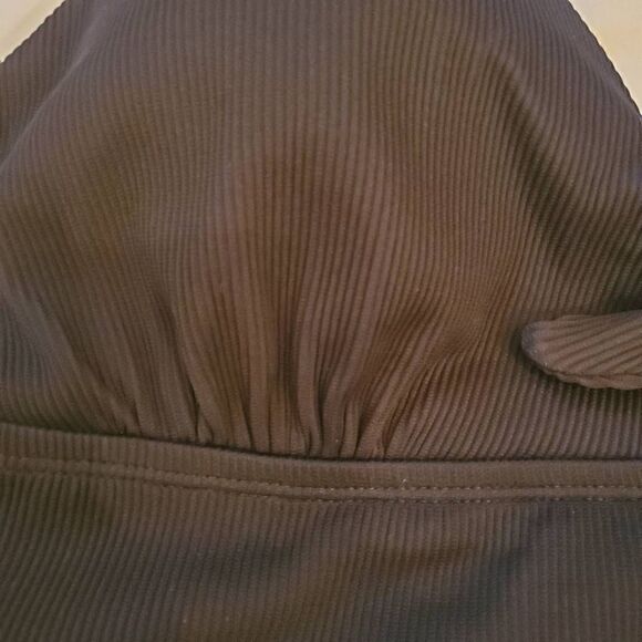 NWT Wave Zone Black Ribbed Bikini Top 2X - Picture 3 of 8